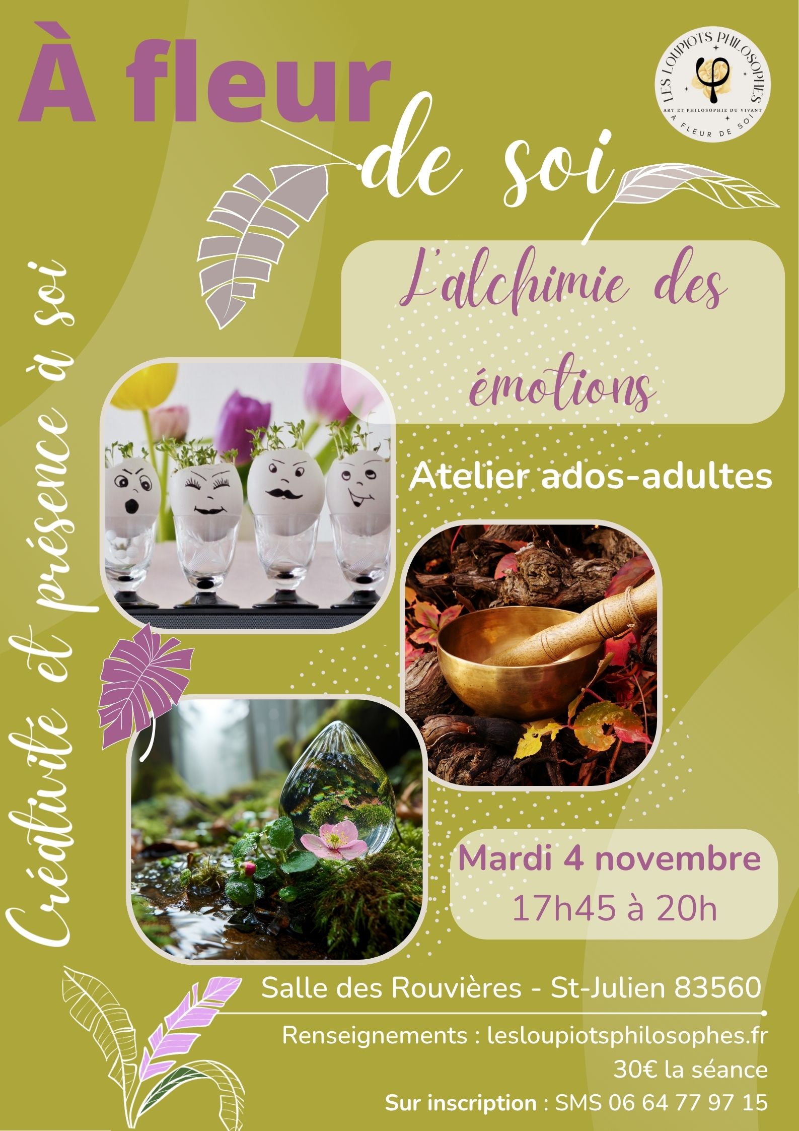 Affiche de l’atelier “Observer ses processus internes”