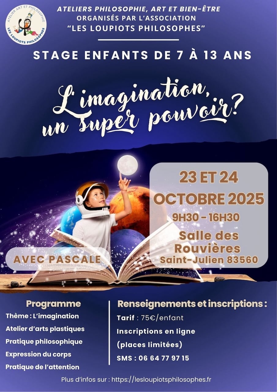 Affiche pour le stage ”L’imagination, un super pouvoir ?”