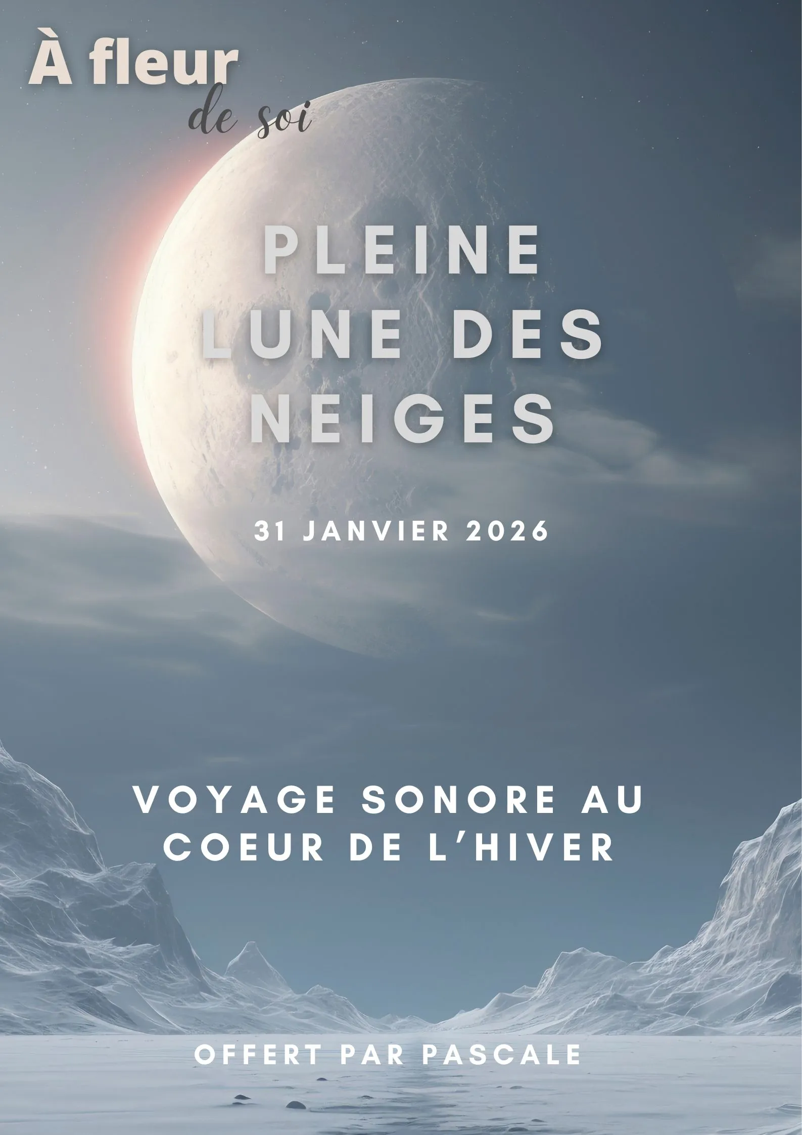 Affiche du voyage sonore « Pleine lune des neiges », 31 janvier 2026