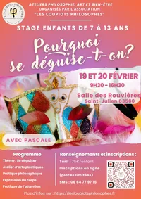 Affiche du stage « Pourquoi se déguise-t-on ? », février 2026