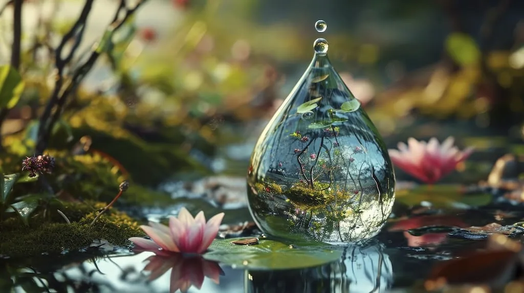 Goutte d'eau symbolisant la délicatesse de l'approche À Fleur de Soi